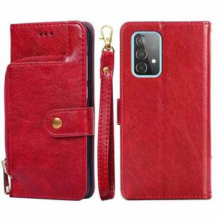 For Samsung Galaxy A52 5G / 4G Zipper Bag PU + TPU Horizontal Flip Leather Case with Holder & Card Slot & Wallet & Lanyard(Red)