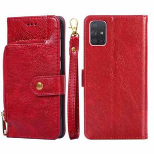 For Samsung Galaxy A71 5G Zipper Bag PU + TPU Horizontal Flip Leather Case with Holder & Card Slot & Wallet & Lanyard(Red)