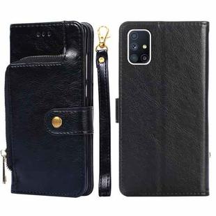 For Samsung Galaxy M51 Zipper Bag PU + TPU Horizontal Flip Leather Case with Holder & Card Slot & Wallet & Lanyard(Black)