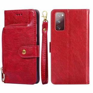 For Samsung Galaxy S20+ Zipper Bag PU + TPU Horizontal Flip Leather Case with Holder & Card Slot & Wallet & Lanyard(Red)