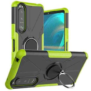 For Sony Xperia 5 III Armor Bear Shockproof PC + TPU Protective Case with Ring Holder(Green)
