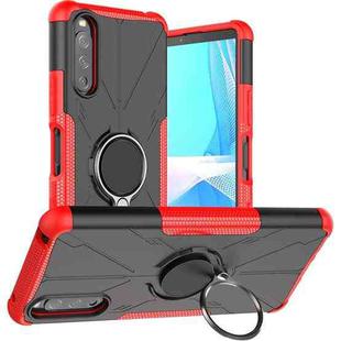 For Sony Xperia 10 III Armor Bear Shockproof PC + TPU Protective Case with Ring Holder(Red)