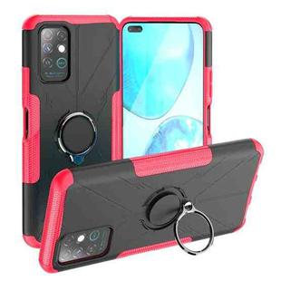 For Infinix Note 8 Armor Bear Shockproof PC + TPU Protective Case with Ring Holder(Rose Red)