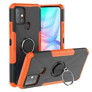 For Infinix Note 10 Armor Bear Shockproof PC + TPU Protective Case with Ring Holder(Orange)