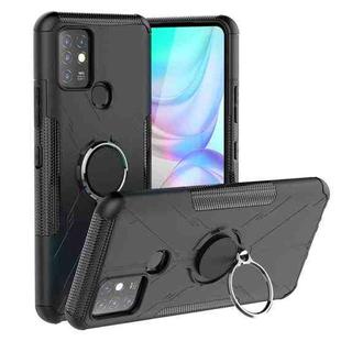 For Infinix Note 10 Armor Bear Shockproof PC + TPU Protective Case with Ring Holder(Black)