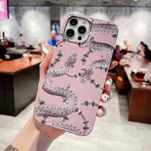 For iPhone 12 / 12 Pro Natural Scenery Pattern TPU Protective Case(Pink Snake)