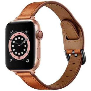 Women Starry Sky Style Leather Watch Band For Apple Watch Series 8&7 41mm / SE 2&6&SE&5&4 40mm / 3&2&1 38mm(Brown Black Buckle)