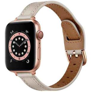 Women Starry Sky Style Leather Watch Band For Apple Watch Series 8&7 41mm / SE 2&6&SE&5&4 40mm / 3&2&1 38mm(Creamy-white)