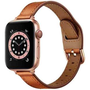 Women Starry Sky Style Leather Watch Band For Apple Watch Ultra 49mm / Series 8&7 45mm / SE 2&6&SE&5&4 44mm / 3&2&1 42mm(Brown Rose Gold Buckle)