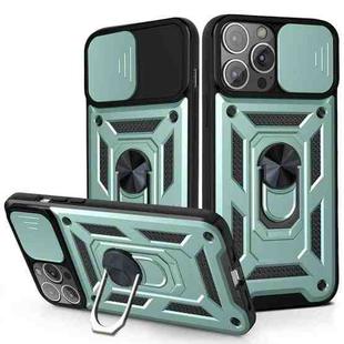 For iPhone 13 mini Sliding Camera Cover Design TPU+PC Protective Case (Dark Green)