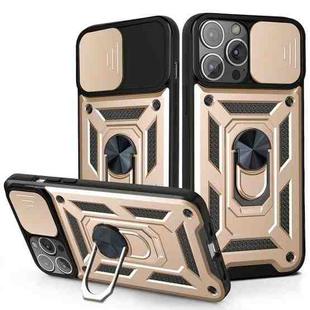 For iPhone 13 mini Sliding Camera Cover Design TPU+PC Protective Case (Gold)