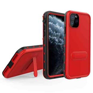 For iPhone 11 Pro RedPepper Shockproof Waterproof Solid Color PC + TPU Protective Case with Holder(Red)