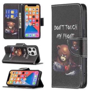 For iPhone 13 Pro Colored Drawing Pattern Horizontal Flip Leather Case with Holder & Card Slots & Wallet (Bear)