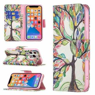 For iPhone 13 Pro Max Colored Drawing Pattern Horizontal Flip Leather Case with Holder & Card Slots & Wallet (Tree of Life)