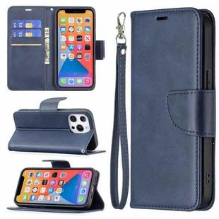 For iPhone 13 Pro Max  Retro Lambskin Texture Pure Color Horizontal Flip PU Leather Case, with Holder & Card Slots & Wallet & Lanyard(Blue)