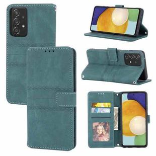For Samsung Galaxy S20 FE 5G Embossed Striped Magnetic Buckle PU + TPU Horizontal Flip Leather Case with Holder & Card Slot & Wallet & Photo Frame & Sling(Green)