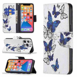 For iPhone 13 Pro Colored Drawing Pattern Horizontal Flip Leather Case with Holder & Card Slots & Wallet (Butterflies)