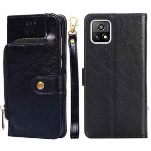 For vivo Y52s 5G Zipper Bag PU + TPU Horizontal Flip Leather Case with Holder & Card Slot & Wallet & Lanyard(Black)