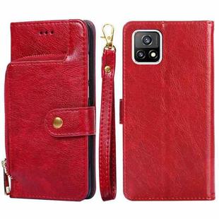 For vivo Y52s 5G Zipper Bag PU + TPU Horizontal Flip Leather Case with Holder & Card Slot & Wallet & Lanyard(Red)