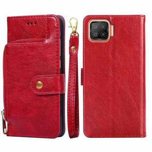 For OPPO F17 / A73 Zipper Bag PU + TPU Horizontal Flip Leather Case with Holder & Card Slot & Wallet & Lanyard(Red)