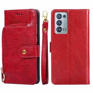 For OPPO Reno6 Pro+ 5G Zipper Bag PU + TPU Horizontal Flip Leather Case with Holder & Card Slot & Wallet & Lanyard(Red)