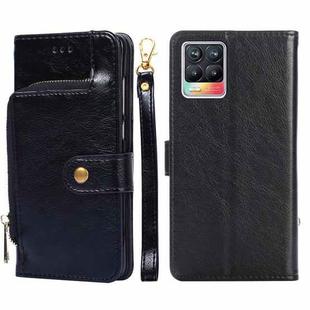 For Realme 8 / 8 Pro Zipper Bag PU + TPU Horizontal Flip Leather Case with Holder & Card Slot & Wallet & Lanyard(Black)