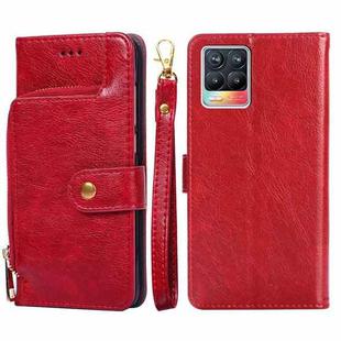 For Realme GT 5G Zipper Bag PU + TPU Horizontal Flip Leather Case with Holder & Card Slot & Wallet & Lanyard(Red)