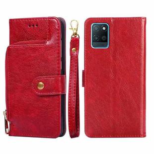 For Realme V11 5G Zipper Bag PU + TPU Horizontal Flip Leather Case with Holder & Card Slot & Wallet & Lanyard(Red)