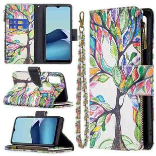 For vivo Y20 Colored Drawing Pattern Zipper Horizontal Flip Leather Case with Holder & Card Slots & Wallet(Big Tree)