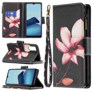 For vivo Y20 Colored Drawing Pattern Zipper Horizontal Flip Leather Case with Holder & Card Slots & Wallet(Lotus)