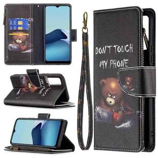 For vivo Y20 Colored Drawing Pattern Zipper Horizontal Flip Leather Case with Holder & Card Slots & Wallet(Bear)