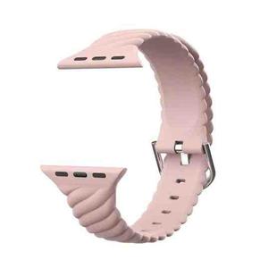 Solid Color Twist Silicone Watch Band For Apple Watch Series 9&8&7 41mm / SE 3&SE 2&6&SE&5&4 40mm / 3&2&1 38mm(Pink)