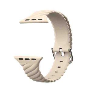 Solid Color Twist Silicone Watch Band For Apple Watch Series 8&7 41mm / SE 2&6&SE&5&4 40mm / 3&2&1 38mm(Pink Sand)