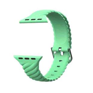 Solid Color Twist Silicone Watch Band For Apple Watch Ultra 49mm&Watch Ultra 2 49mm / Series 9&8&7 45mm / SE 3&SE 2&6&SE&5&4 44mm / 3&2&1 42mm(Green)