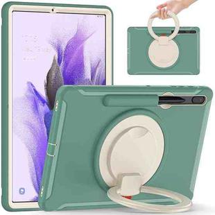 For Samsung Galaxy Tab S8+ / Tab S8 Plus /  Tab S7 FE / Tab S7+/S7 FE 12.4 inch T970 Shockproof TPU + PC Protective Case with 360 Degree Rotation Foldable Handle Grip Holder & Pen Slot(Emmerald Green)