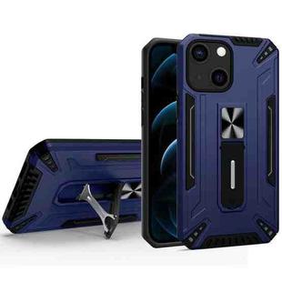 War-god Armor TPU + PC Shockproof Magnetic Protective Case with Folding Holder For iPhone 13 mini(Sapphire Blue)