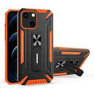 War-god Armor TPU + PC Shockproof Magnetic Protective Case with Folding Holder For iPhone 13(Orange)