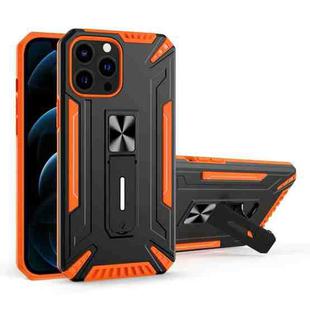 War-god Armor TPU + PC Shockproof Magnetic Protective Case with Folding Holder For iPhone 13 Pro Max(Orange)