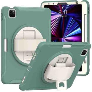 360 Rotation PC + TPU ablet Case with Holder & Strap For iPad Air 2020 / 2022 10.9 / Pro 11 2022 / 2021 / 2020 / 2018(Jade Green)