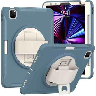 360 Rotation PC + TPU ablet Case with Holder & Strap For iPad Air 2020 / 2022 10.9 / Pro 11 2022 / 2021 / 2020 / 2018(Cornflower Blue)