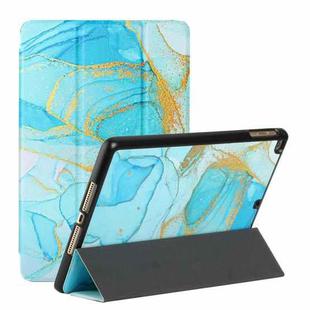 Silk Texture Colored Drawing Pattern Horizontal Flip Magnetic PU Leather Case with Three-folding Holder & Sleep / Wake-up Function For iPad 9.7 2018 / 2017 / Air / Air 2(Marble Sands Blue)