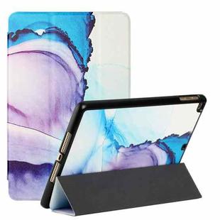 Silk Texture Colored Drawing Pattern Horizontal Flip Magnetic PU Leather Case with Three-folding Holder & Sleep / Wake-up Function For iPad 9.7 2018 / 2017 / Air / Air 2(Marble Shiratama Blue)
