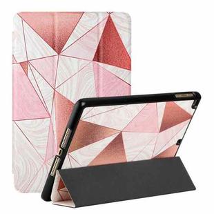 Silk Texture Colored Drawing Pattern Horizontal Flip Magnetic PU Leather Case with Three-folding Holder & Sleep / Wake-up Function For iPad 9.7 2018 / 2017 / Air / Air 2(Marble Stitching Sand Pink)