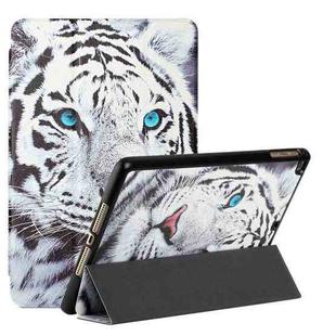 Silk Texture Colored Drawing Pattern Horizontal Flip Magnetic PU Leather Case with Three-folding Holder & Sleep / Wake-up Function For iPad 9.7 2018 / 2017 / Air / Air 2(Tiger)