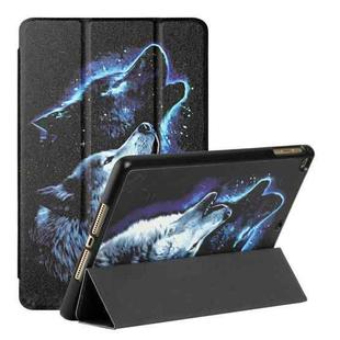 Silk Texture Colored Drawing Pattern Horizontal Flip Magnetic PU Leather Case with Three-folding Holder & Sleep / Wake-up Function For iPad 9.7 2018 / 2017 / Air / Air 2(Starry Wolf)
