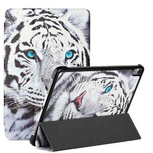 Silk Texture Colored Drawing Pattern Horizontal Flip Magnetic PU Leather Case with Three-folding Holder & Sleep / Wake-up Function For iPad Air 10.9 2020(Tiger)