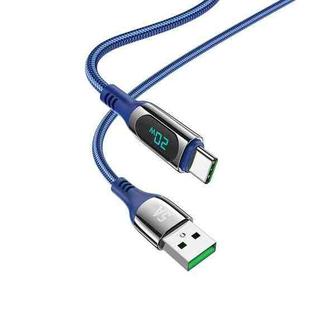 hoco S51 5A Type-C / USB-C Digital Display Charging Data Cable, Length: 1.2m(Blue)