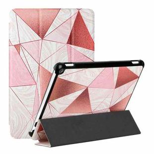 For Amazon Kindle Fire HD10 2021/HD10 Plus 2021 Silk Texture Colored Drawing Pattern Horizontal Flip Magnetic PU Leather Case with Three-folding Holder & Sleep / Wake-up Function(Marble Stitching Sand Pink)