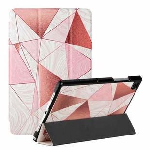 For Samsung Galaxy Tab A7 10.4 2020 T500/T505 Silk Texture Colored Drawing Pattern Horizontal Flip Magnetic PU Leather Case with Three-folding Holder & Sleep / Wake-up Function(Marble Stitching Sand Pink)