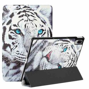 For Lenovo Tab P11 Pro 11.5 J706F / Pad Pro Silk Texture Colored Drawing Pattern Horizontal Flip Magnetic PU Leather Case with Three-folding Holder & Sleep / Wake-up Function(Tiger)